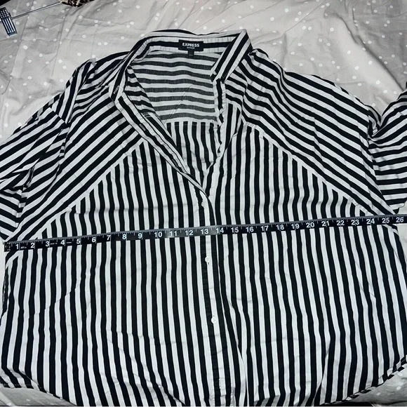 Express Black and White Striped Shirt - Picture 8 of 11